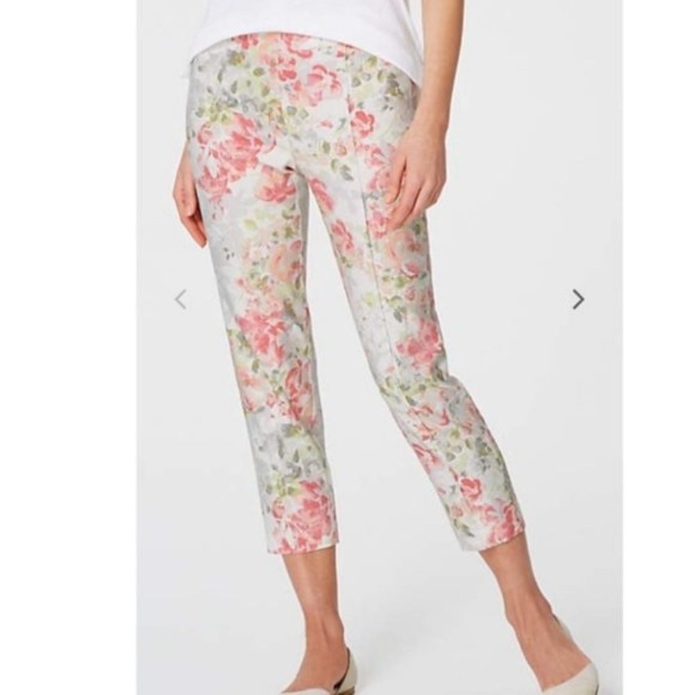 J.JILL Stretch Linen Floral Capris 3x